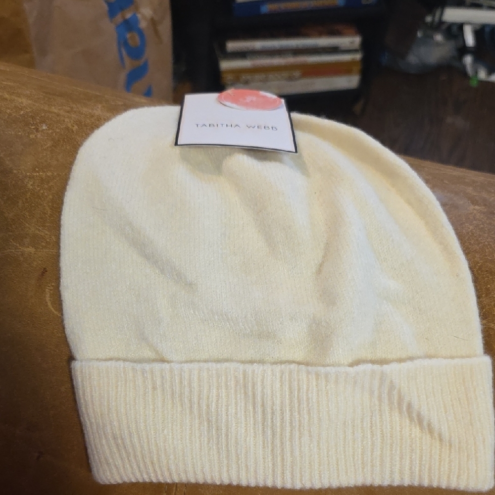 Tabitha Webb Cream Beanie Hat - Picture 3 of 7